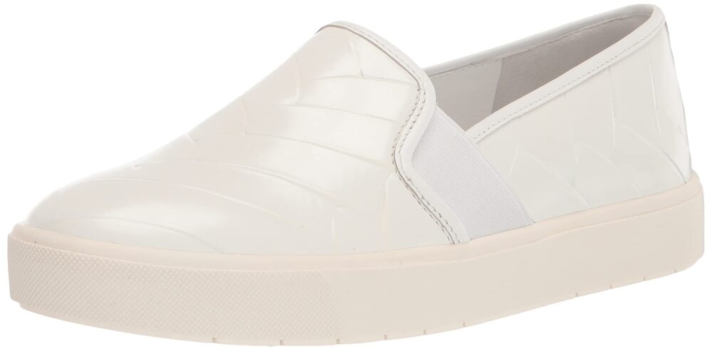 NWT Vince Blair Woven Leather Slip-On Sneaker - Optic Wht 8.5/39
